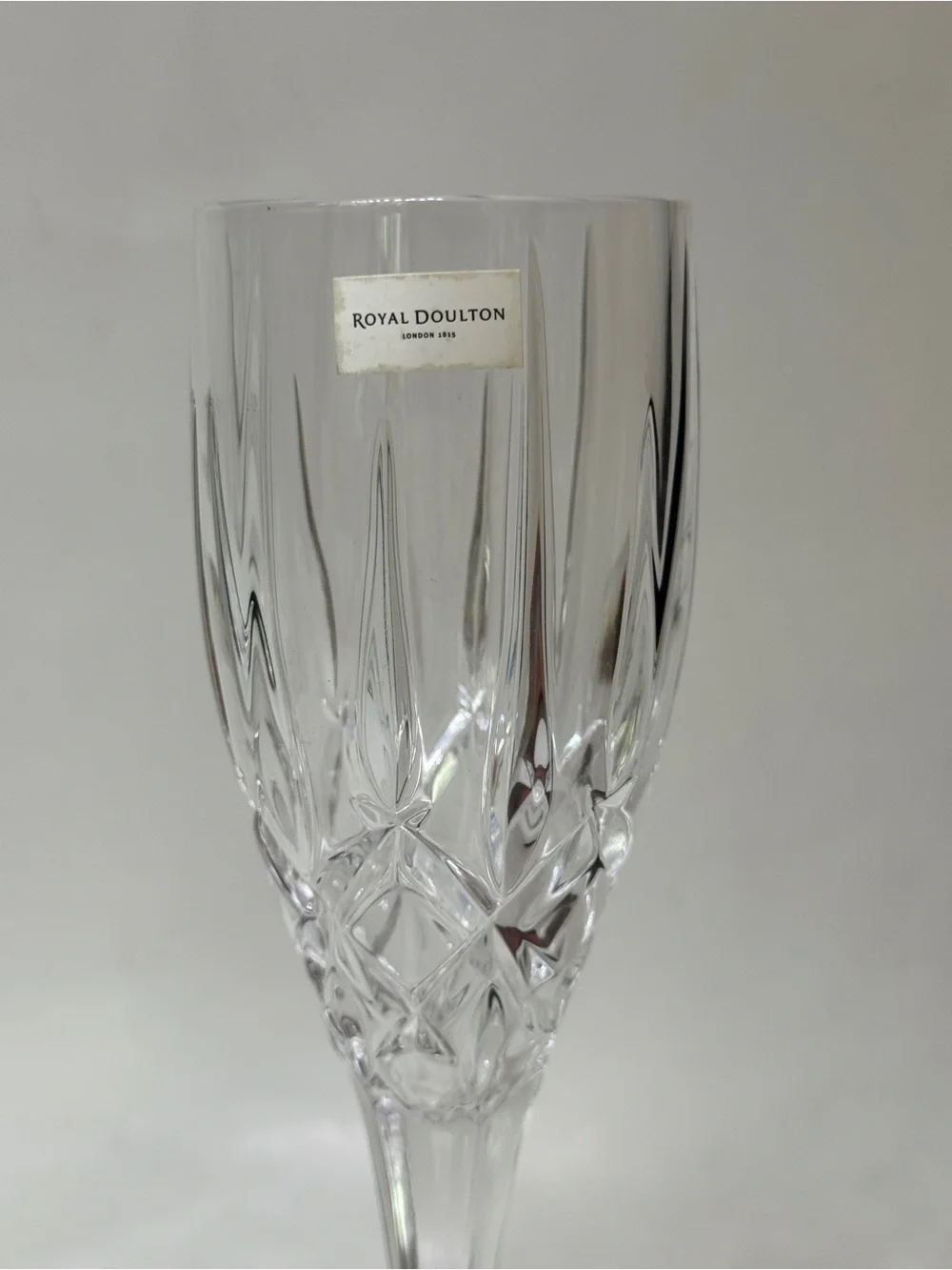 Royal Doulton London 1815 cut crystal champagne flutes
